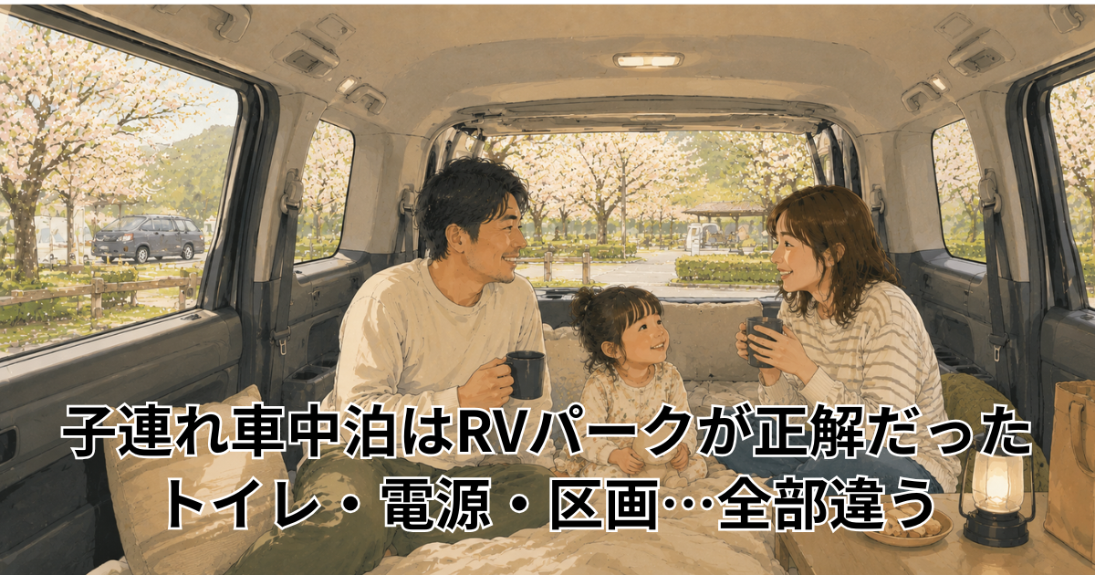 子連れ車中泊はRVパークが正解だった トイレ・電源・区画…全部違う