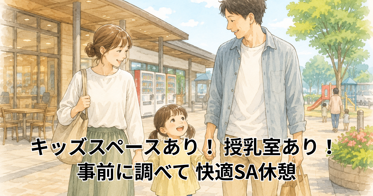 キッズスペースあり！ 授乳室あり！ 事前に調べて 快適SA休憩