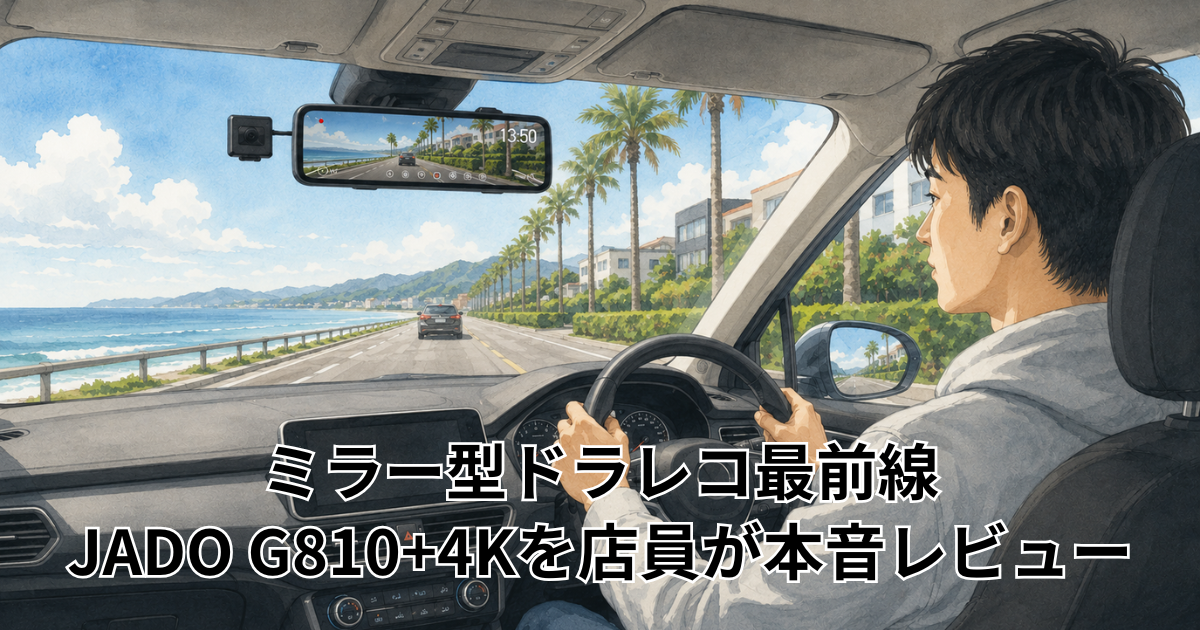 JADO G810+4K ミラー型ドライブレコーダーのレビュー｜4K画質・夜間