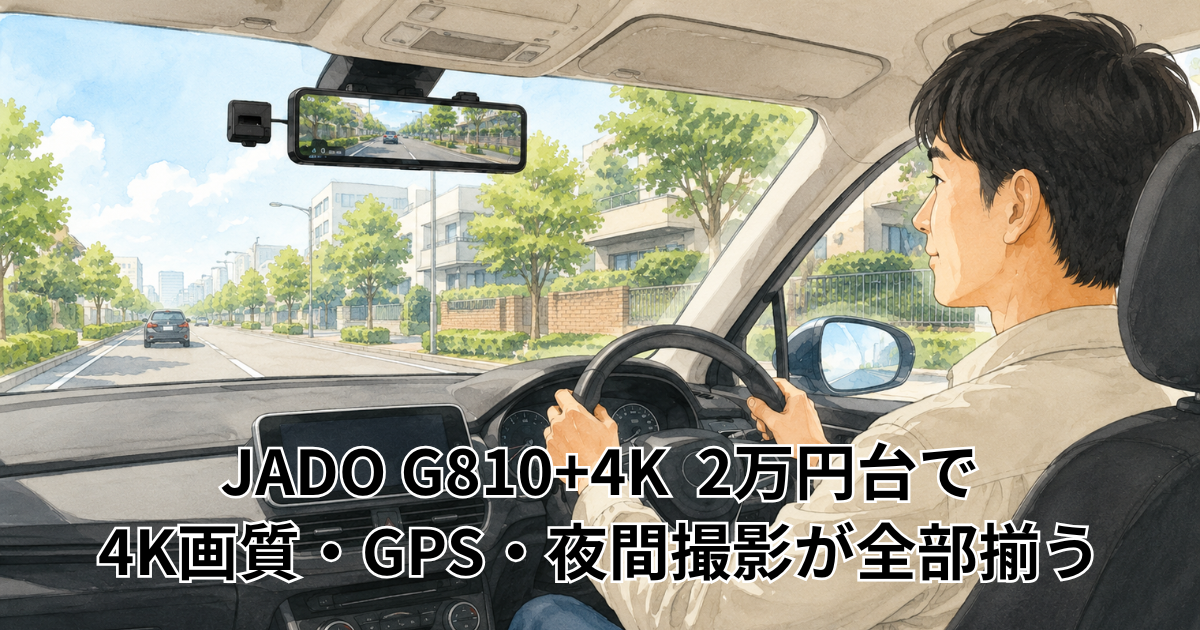 JADO G810+4K｜2万円台で4K画質・GPS・夜間撮影が全部揃う