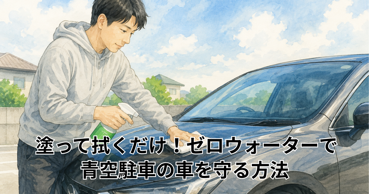 塗って拭くだけ！ゼロウォーターで 青空駐車の車を守る方法